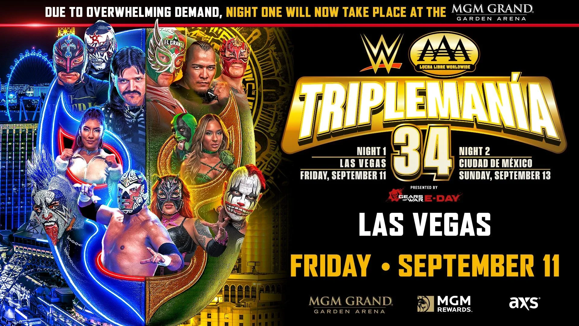 WWE обяви голяма промяна за първата вечер на AAA Triplemanía